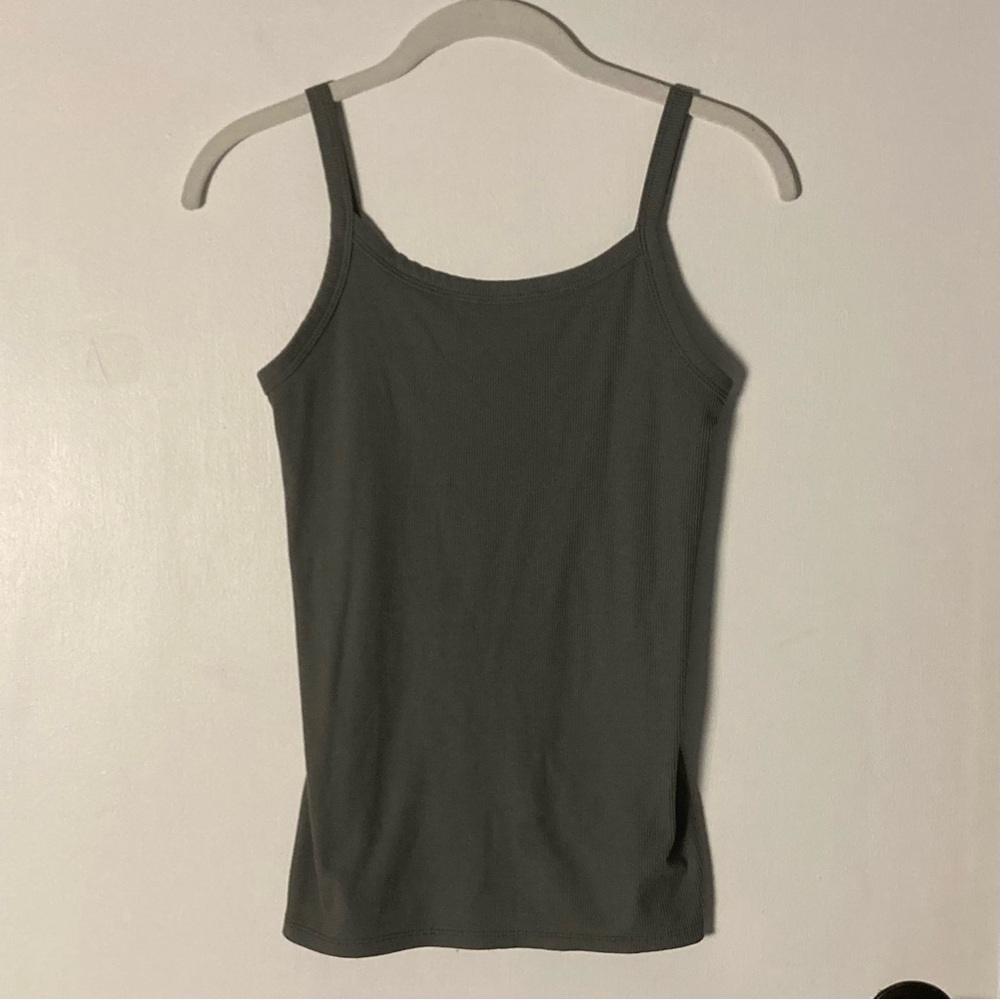 No Boundaries Olive Green Ribbed Cami Tank Top Size Medium